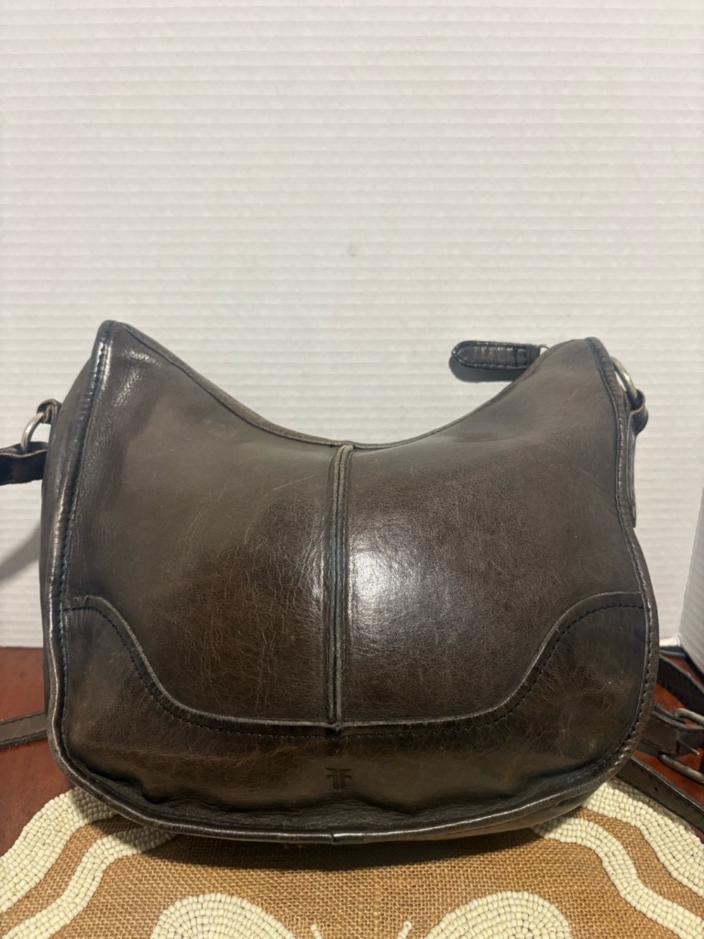 Frye Dark Brown Leather Saddle Shoulder Bag